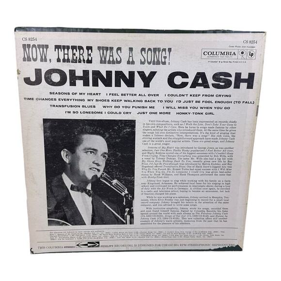 Johnny Cash "Now, There Was A Song" LP 1960 Columbia 6 eye CS8254 VG - Picture 2 of 7